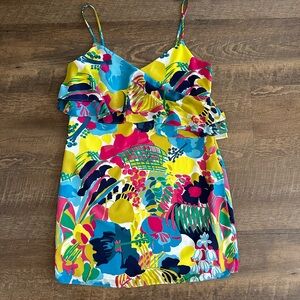 J. Crew White Dress with Colorful Accents